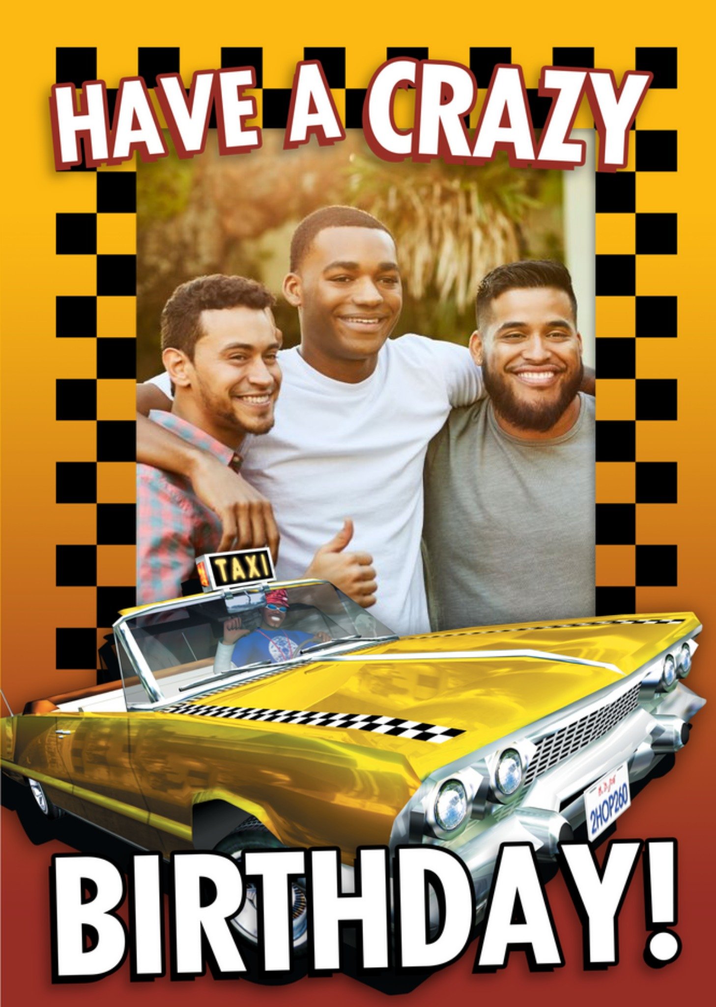 Other Sega Crazy Taxi Have A Crazy Birthday Photo Upload Card, Large