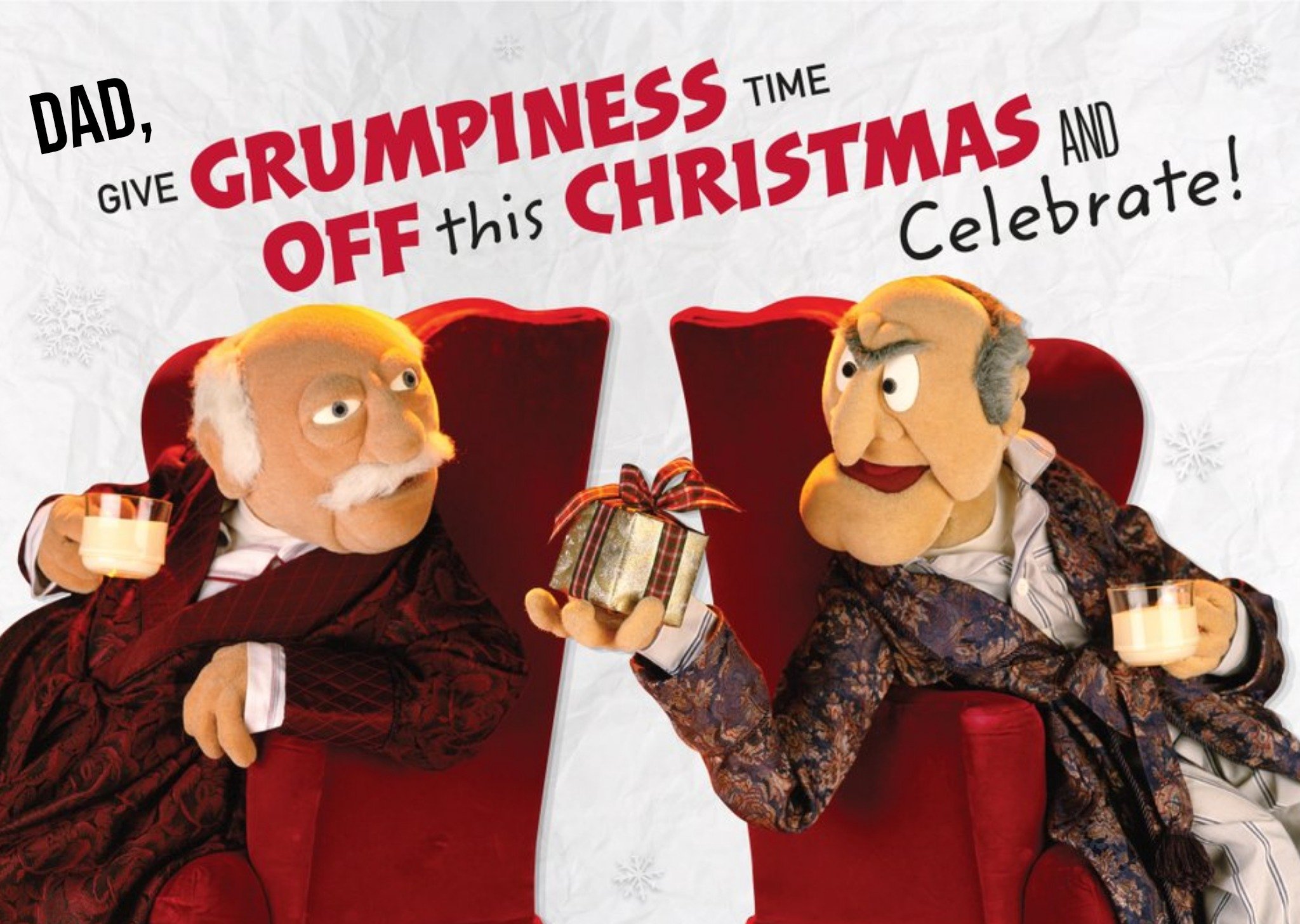 Disney The Muppets Waldorf And Statler Give Grumpiness A Break Funny Christmas Card