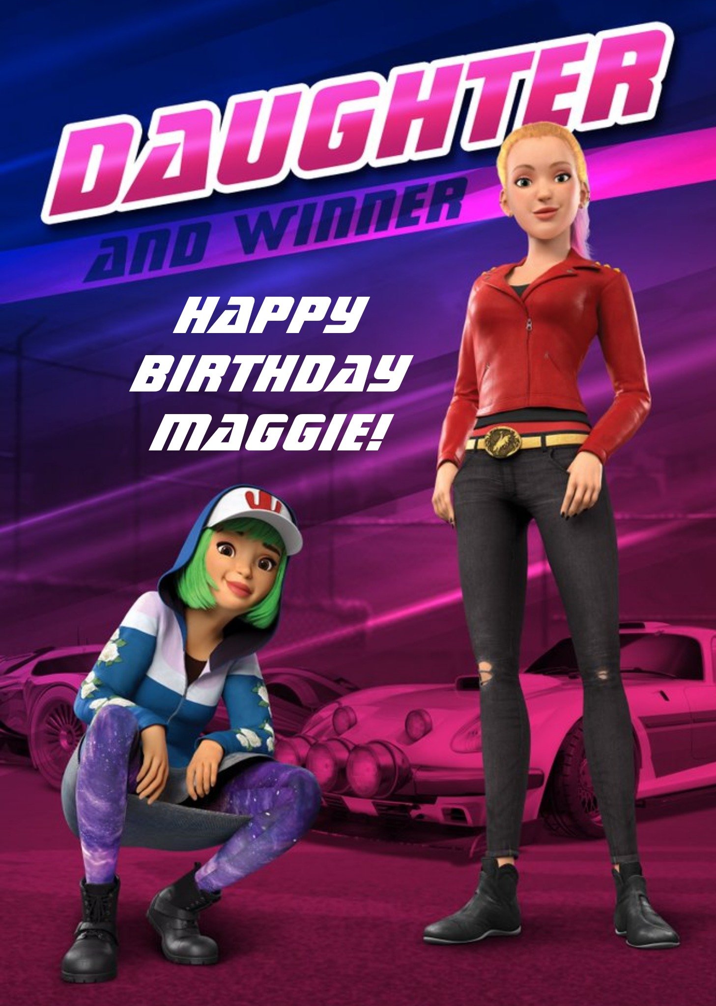 Other Fast And Furious Spy Racers Layla Gray Daughter Birthday Card, Large