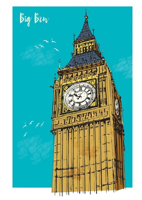 London Landmark Big Ben Birthday Card