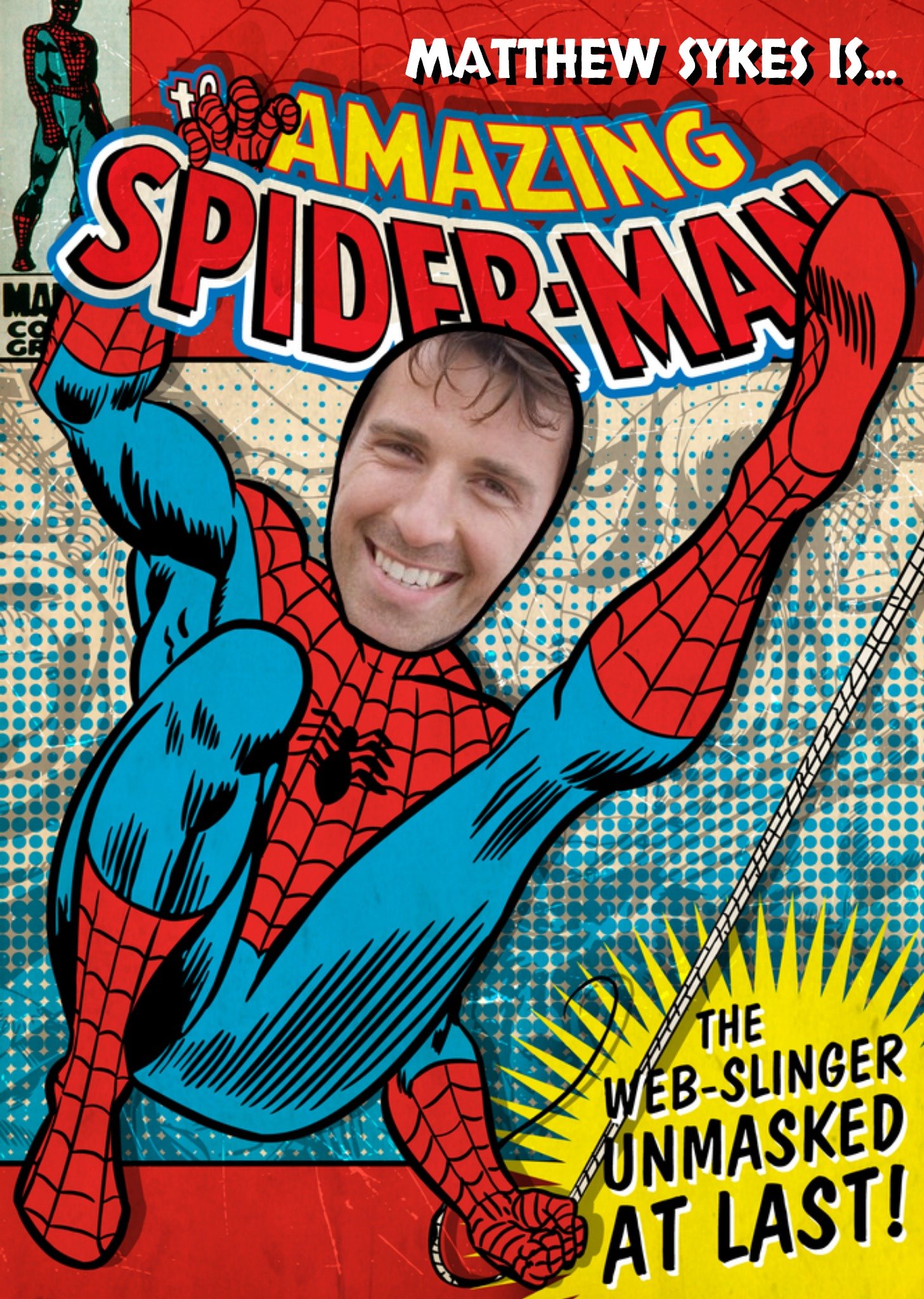 Marvel Spiderman Photo Birthday Card, Large