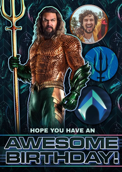 Aquaman Awesome Birthday Photo Upload Card 