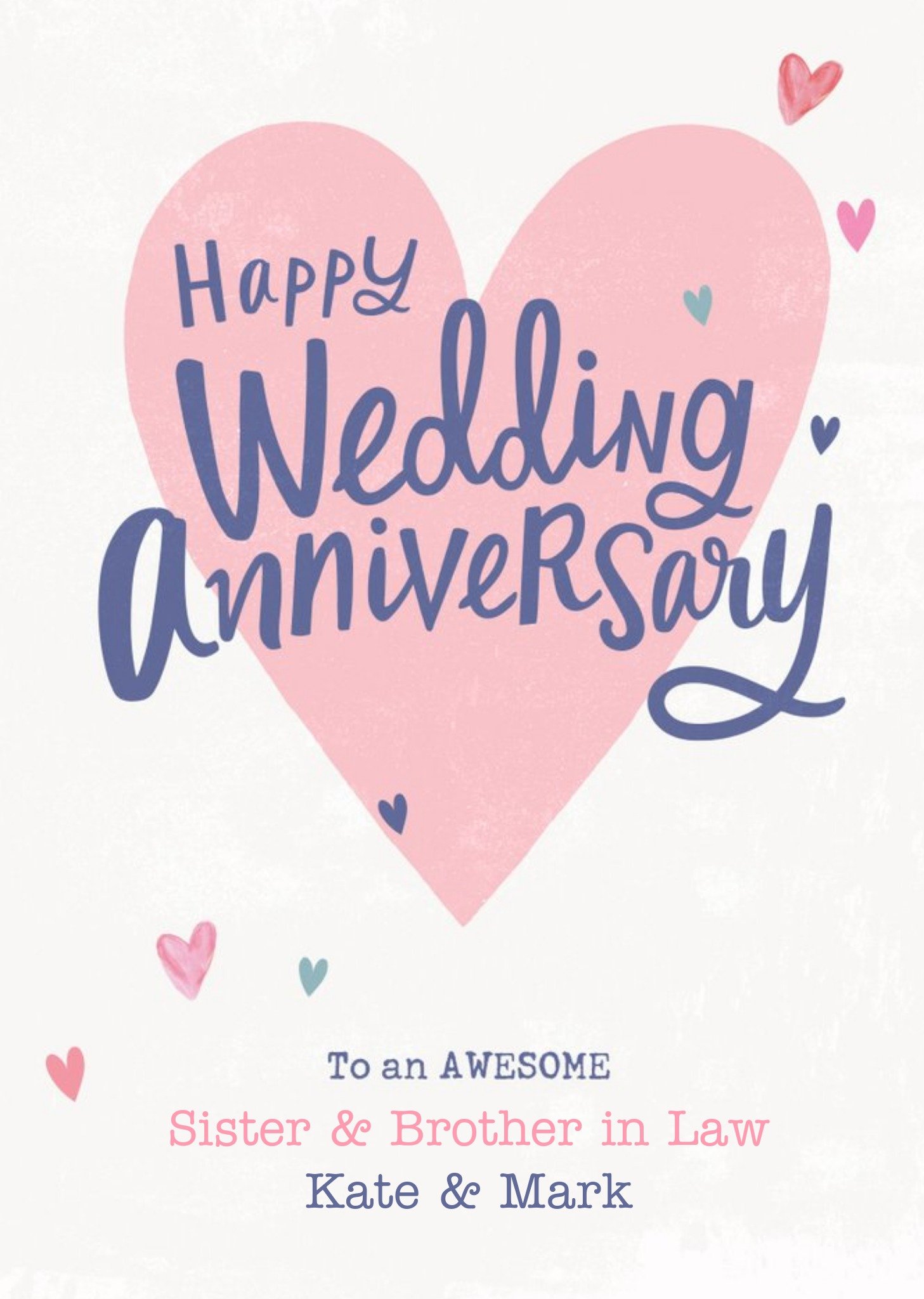 Fancy Typography Over A Pink Heart Shape On A White Background Wedding Anniversary Card Ecard