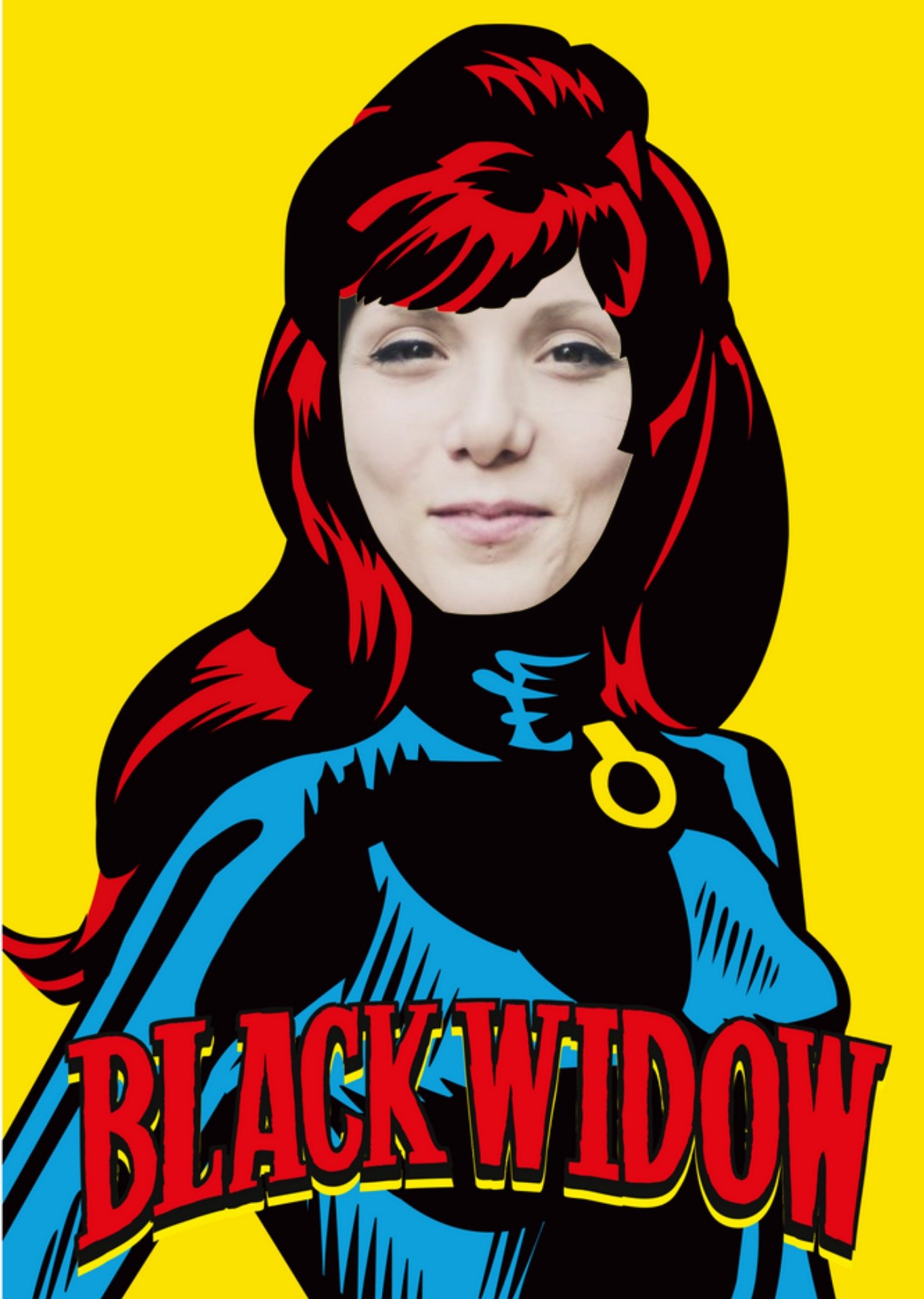 Marvel Black Widow Face Photo Card Ecard