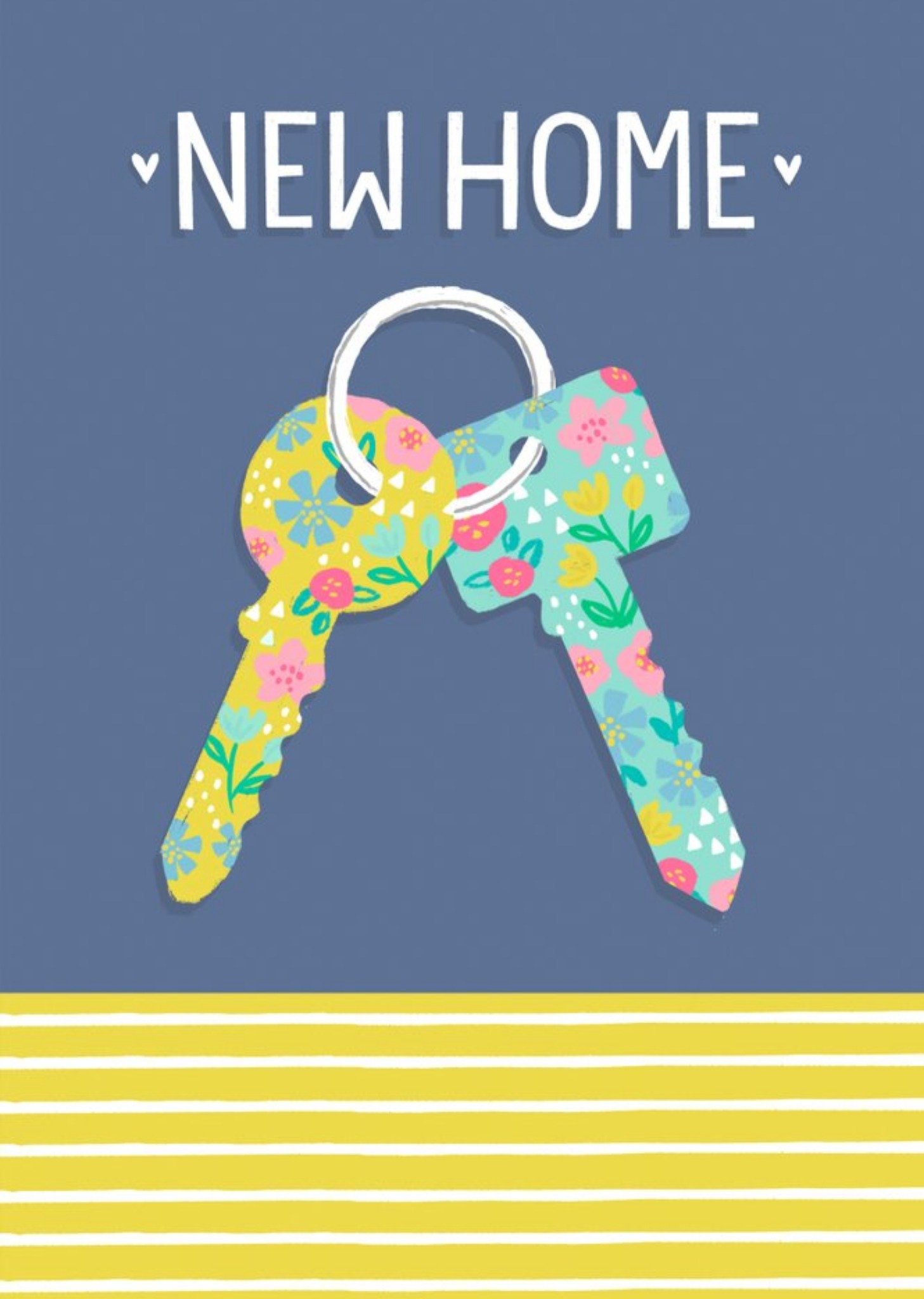 Moonpig Claire Nicholson Illustrated Door Keys New Home Card Ecard