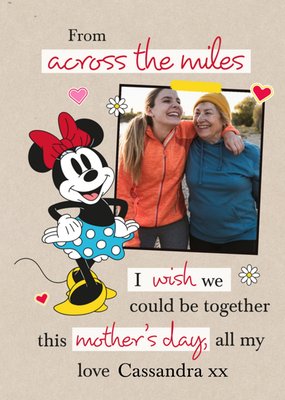 Disney Minnie Mouse From Across The Miles Mothers Day Photo Upload Card