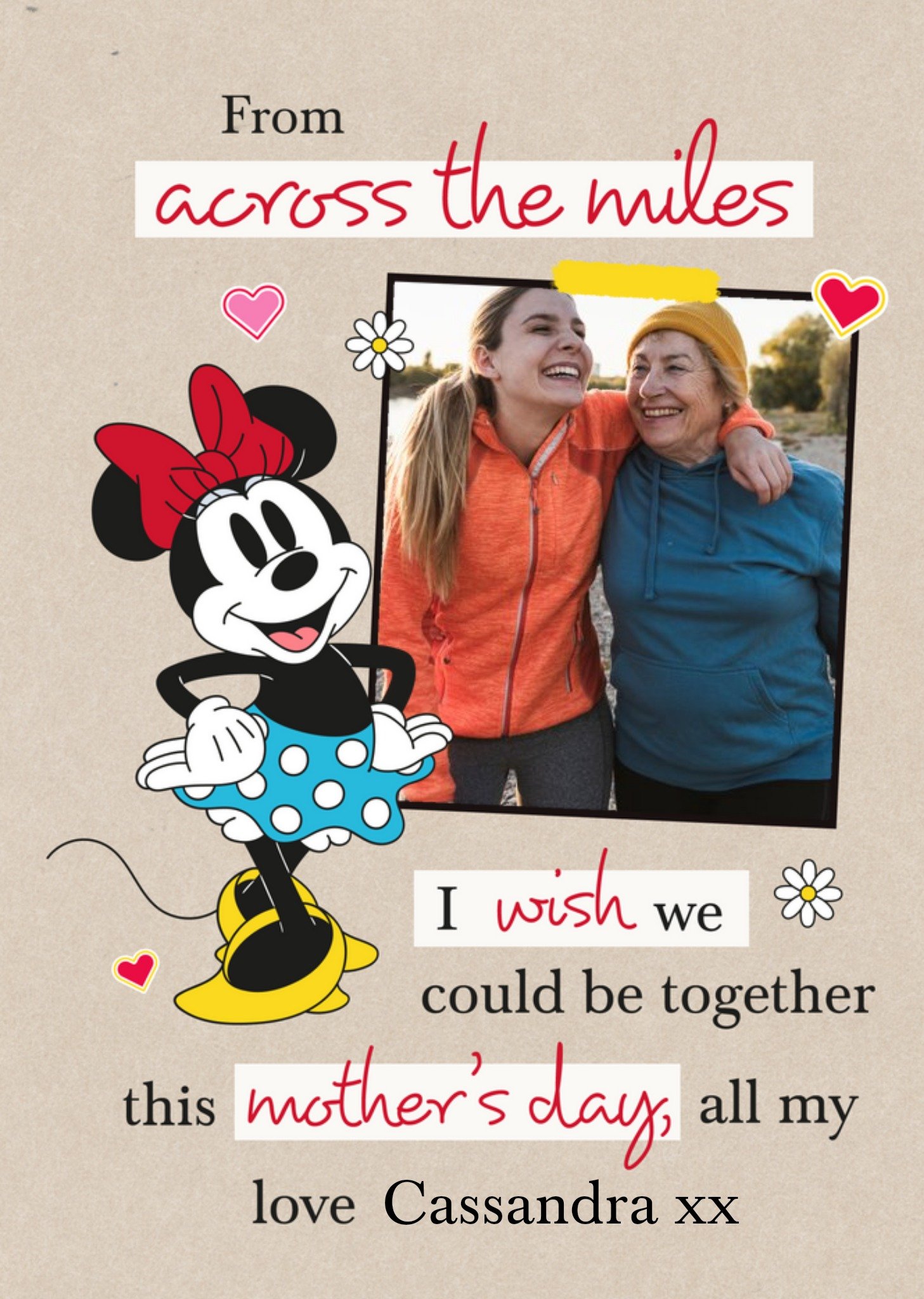 Disney Minnie Mouse From Across The Miles Mothers Day Photo Upload Card Ecard