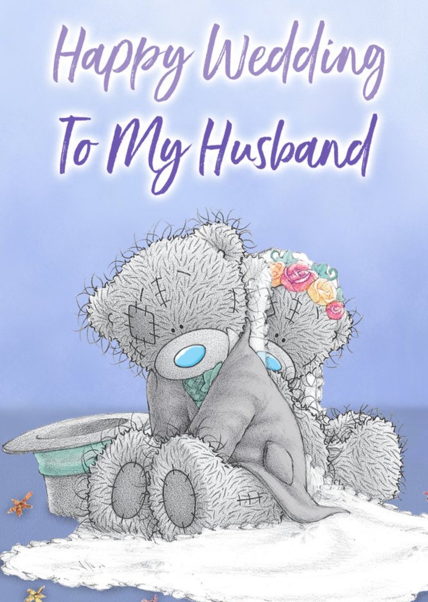 Me To You Tatty Teddy Cute Bride And Groom Happy Wedding To My Husband Card