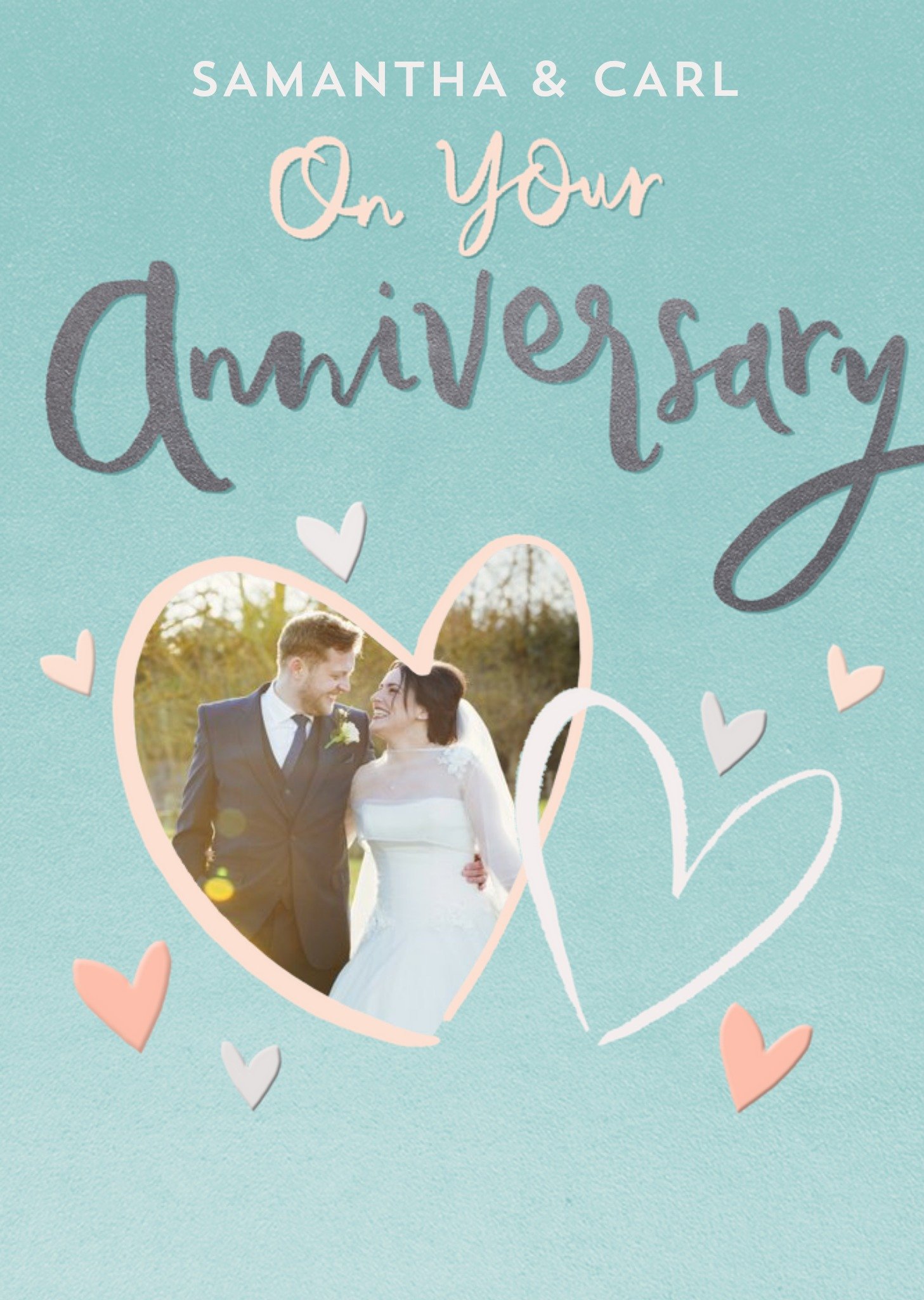 Heart Shaped Photo Upload Anniversary Card Ecard