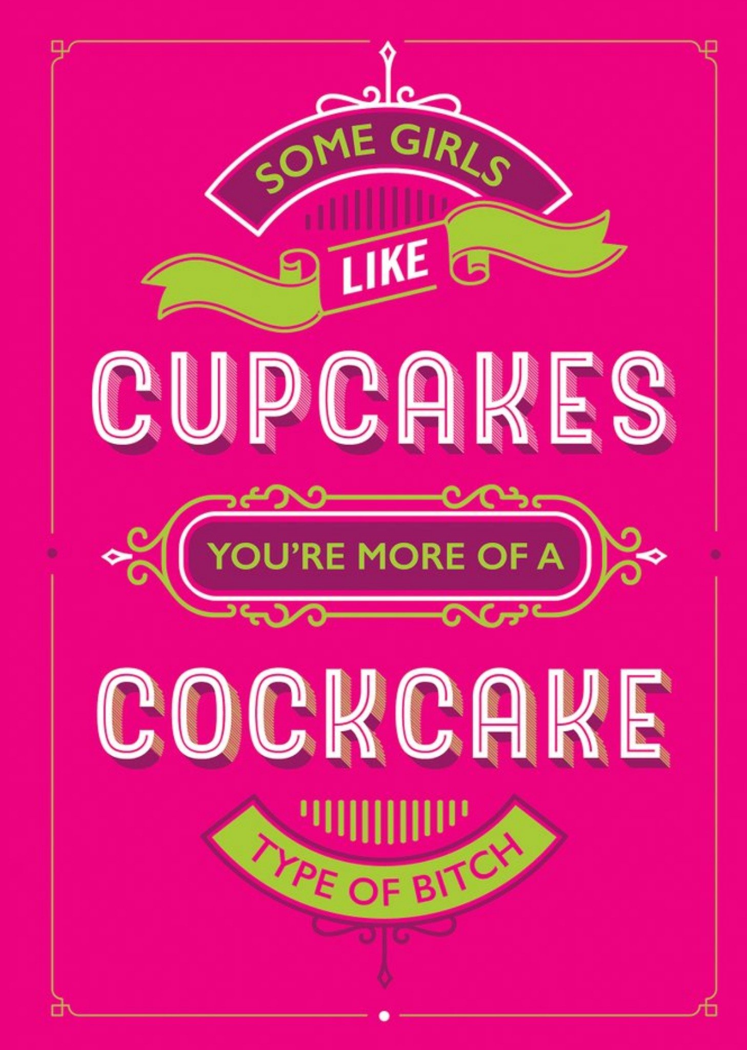 Brainbox Candy Rude Funny Cupcake Cock Card, Large