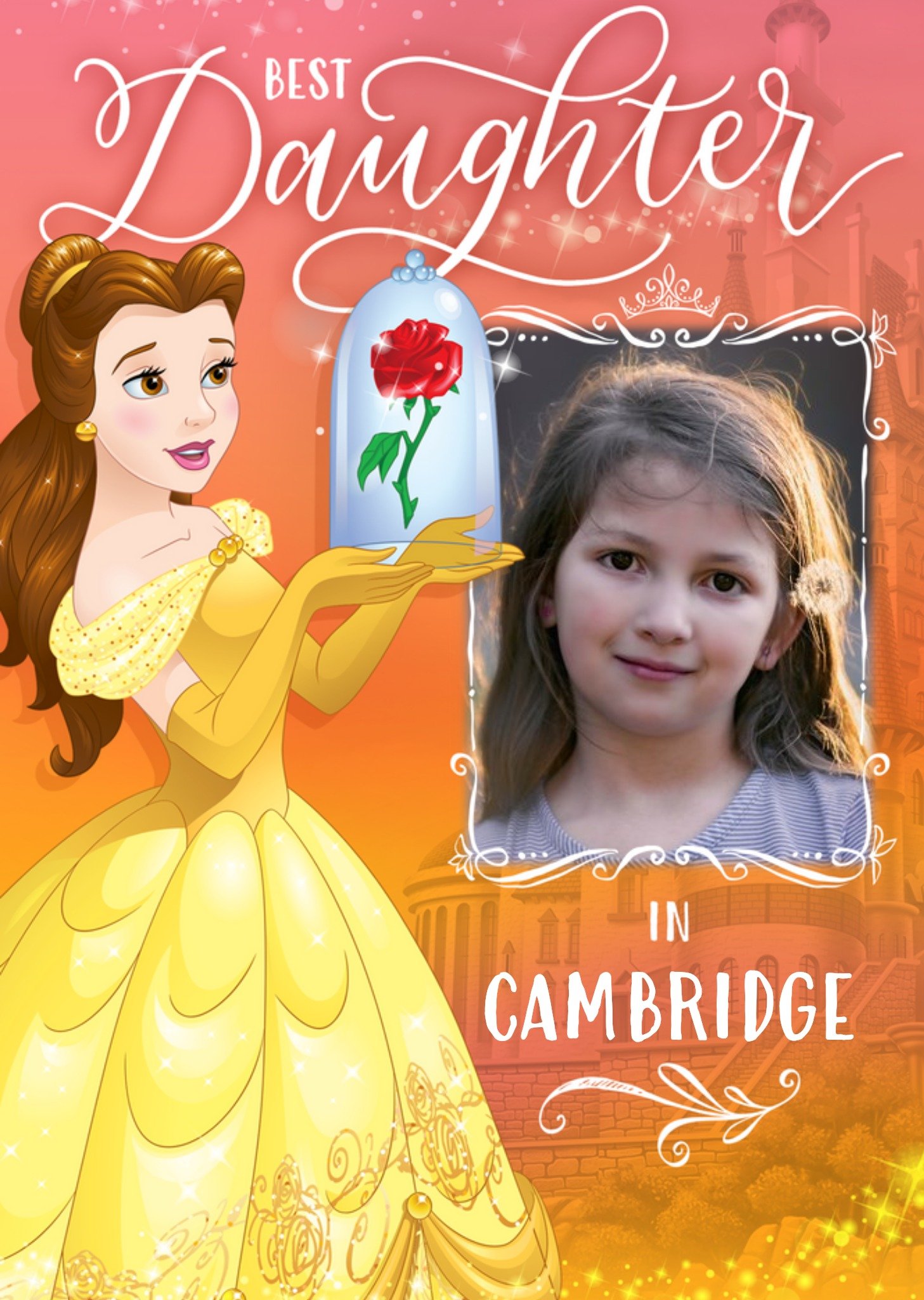 Disney Princesses Disney Beauty And The Beast Belle Best Daughter Birthday Card Ecard
