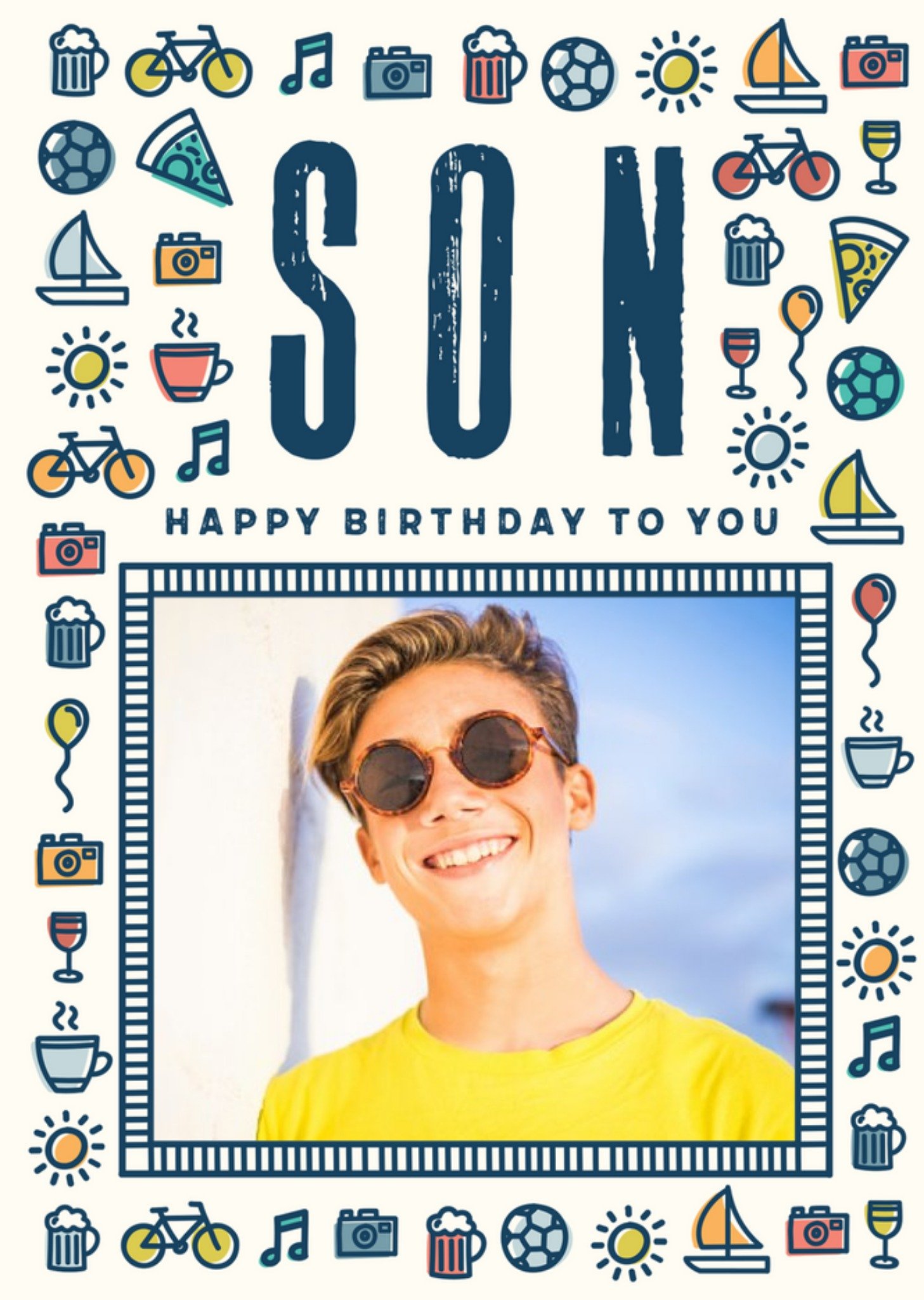 Hobbies Birthday Photo Upload Card - Son Ecard