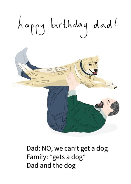 Dad and the Dog Birthday Card