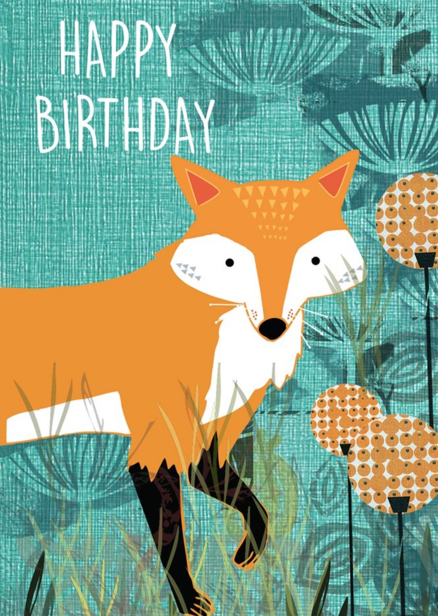 Moonpig Cute Fox Birthday Card, Large