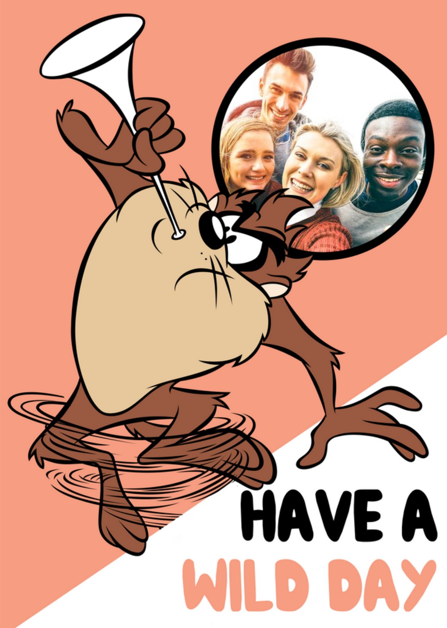 Moonpig Looney Tunes Tazmanian Devil Have A Wild Day Photo Upload Birthday Card Ecard