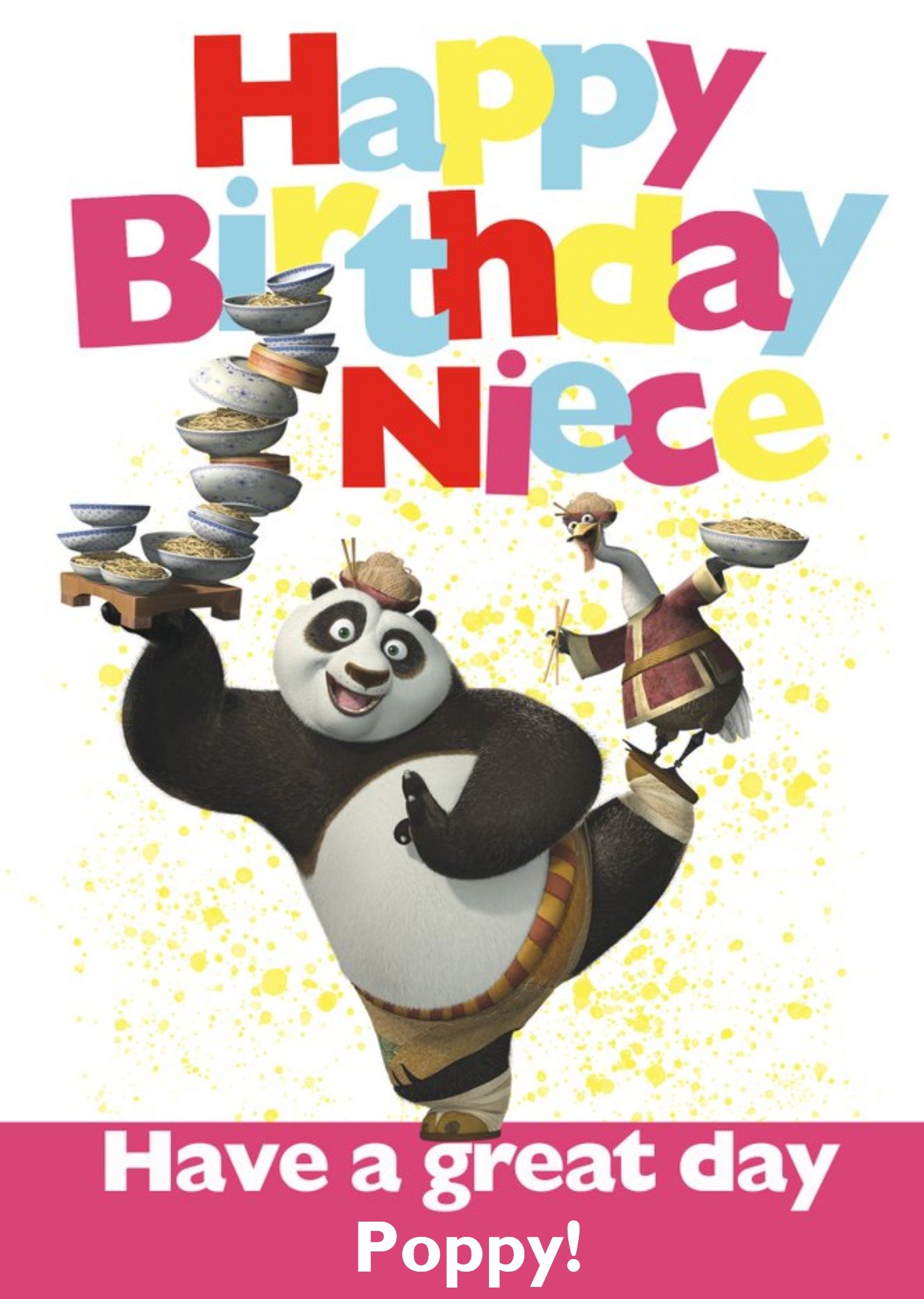 Moonpig Kung Fu Panda Niece Birthday Card, Large