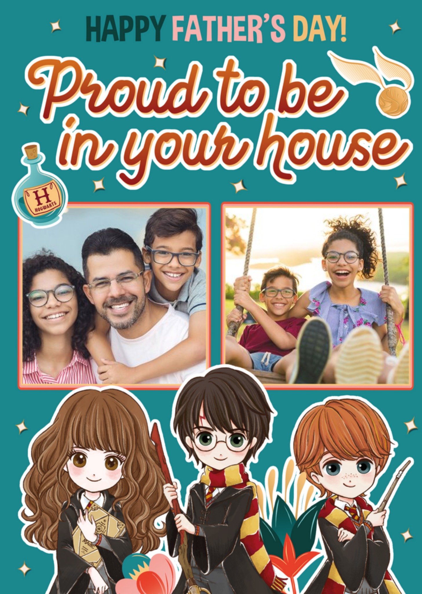 Harry Potter Proud To Be In Your House Photo Upload Father's Day Card, Large