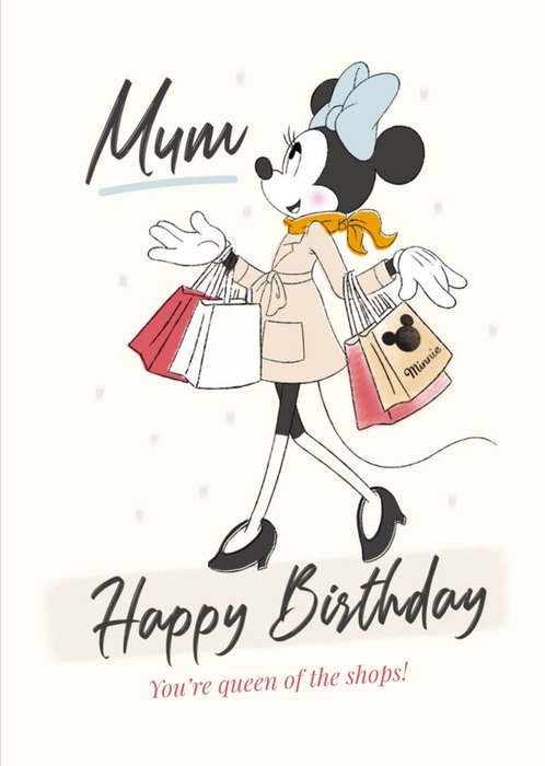 Disney Mickey Mouse Mum Queen Of The Shops Birthday Card