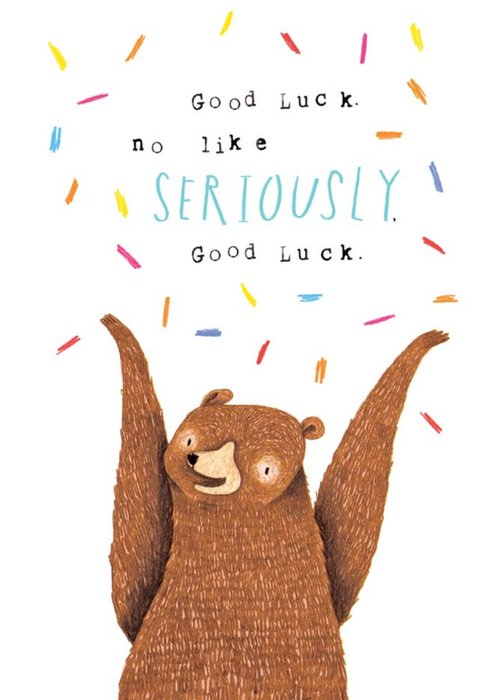 Animal birthday card - grizzly bear - good luck card