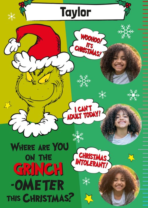 The Grinch Photo Upload Christmas Card