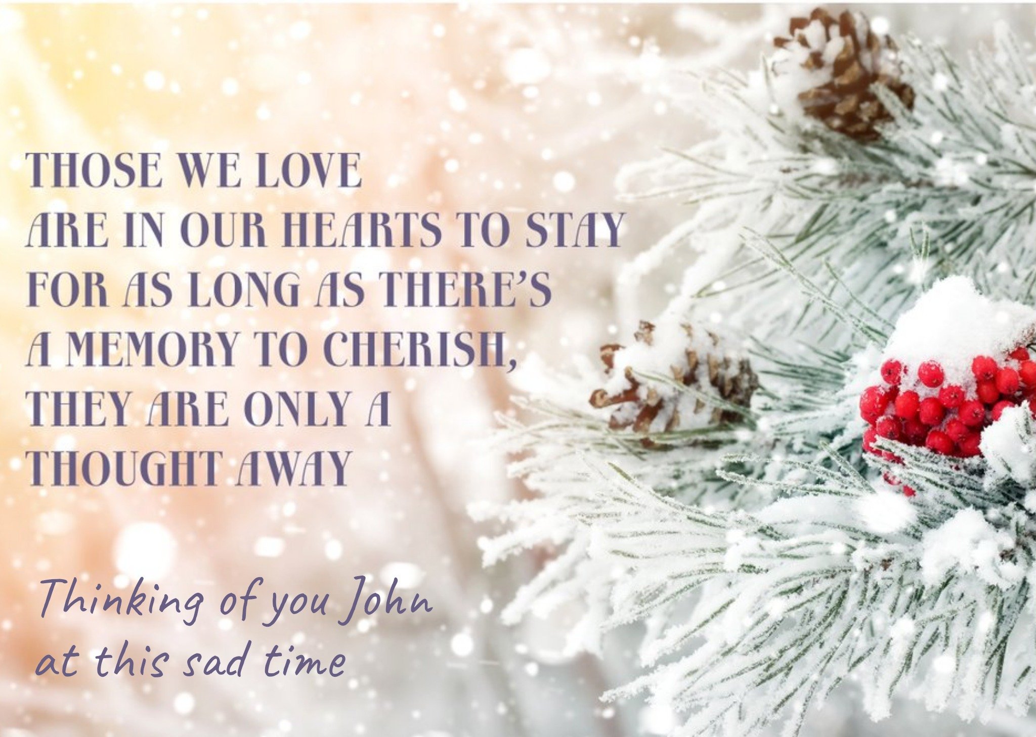 Those We Love Are In Our Hearts Thinking Of You This Christmas Card Ecard