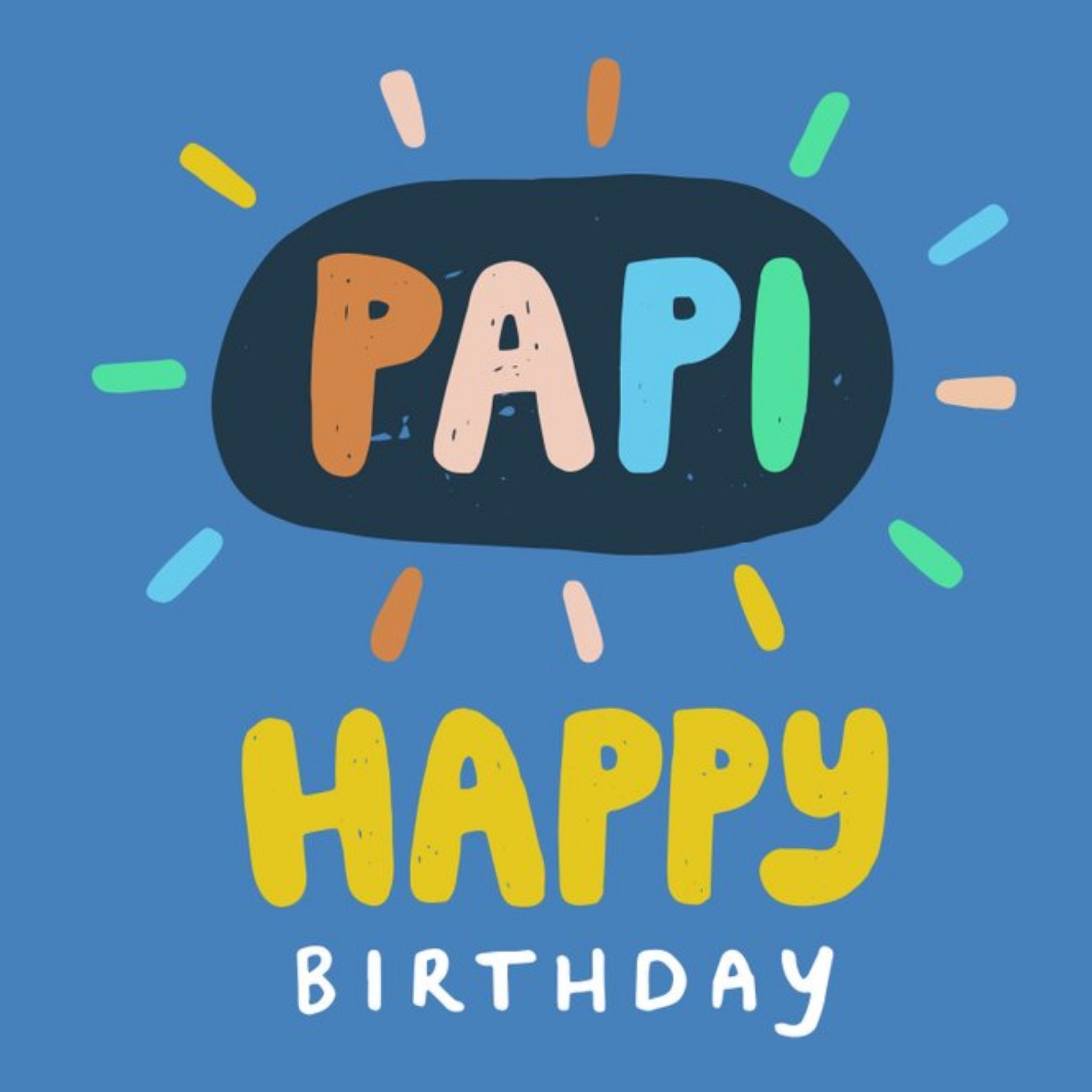 Beck Ng Typographic Colourful Dad Birthday Card, Square