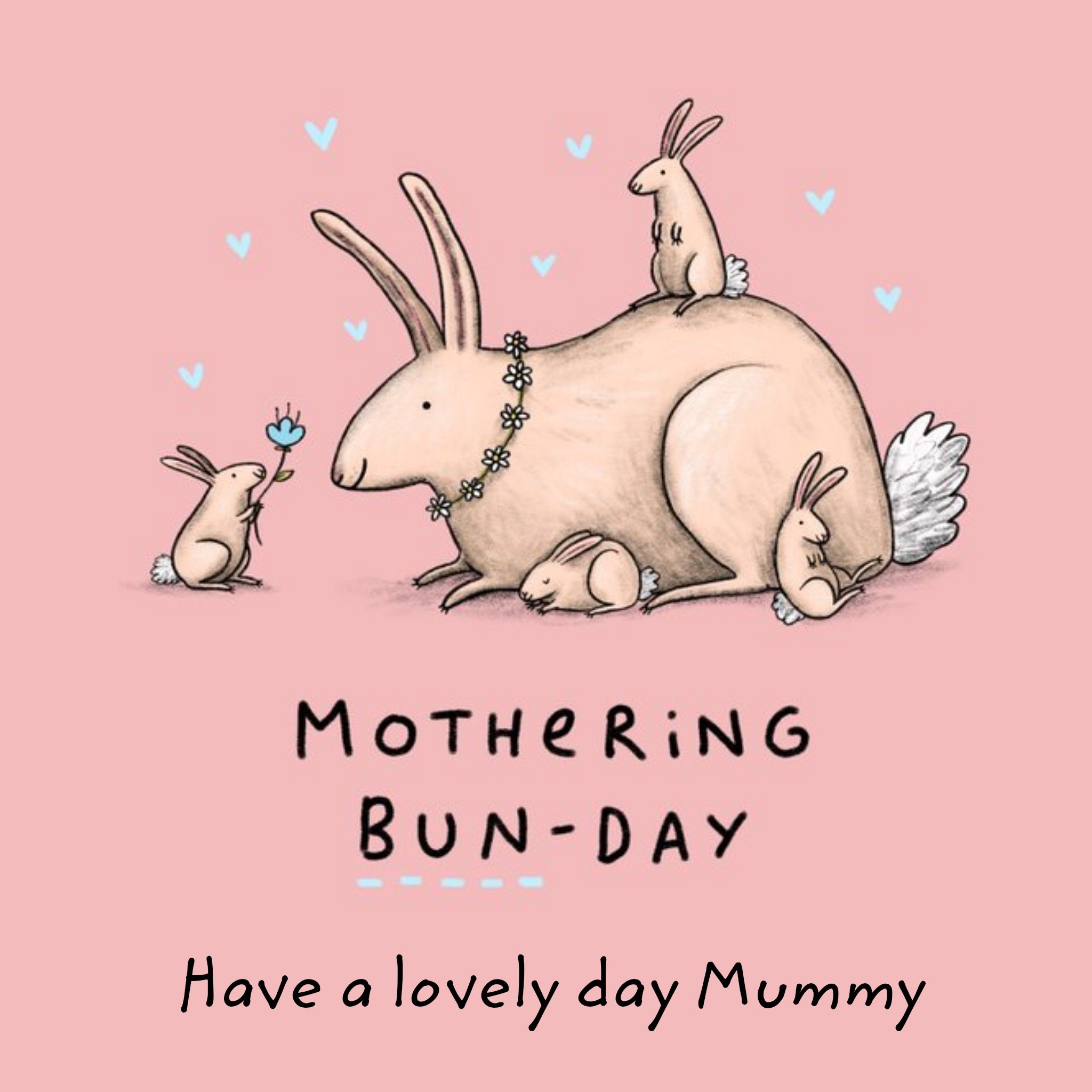 Punny Mothering Bun-Day Happy Mother's Day Card, Square