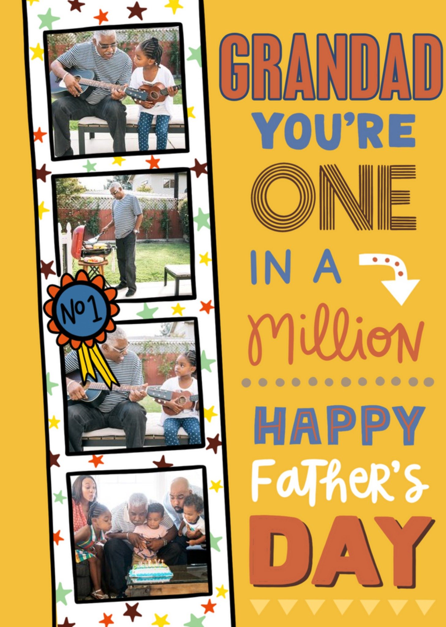 Moonpig One In A Million Grandad Multi Photo Upload Fathers Day Card Ecard