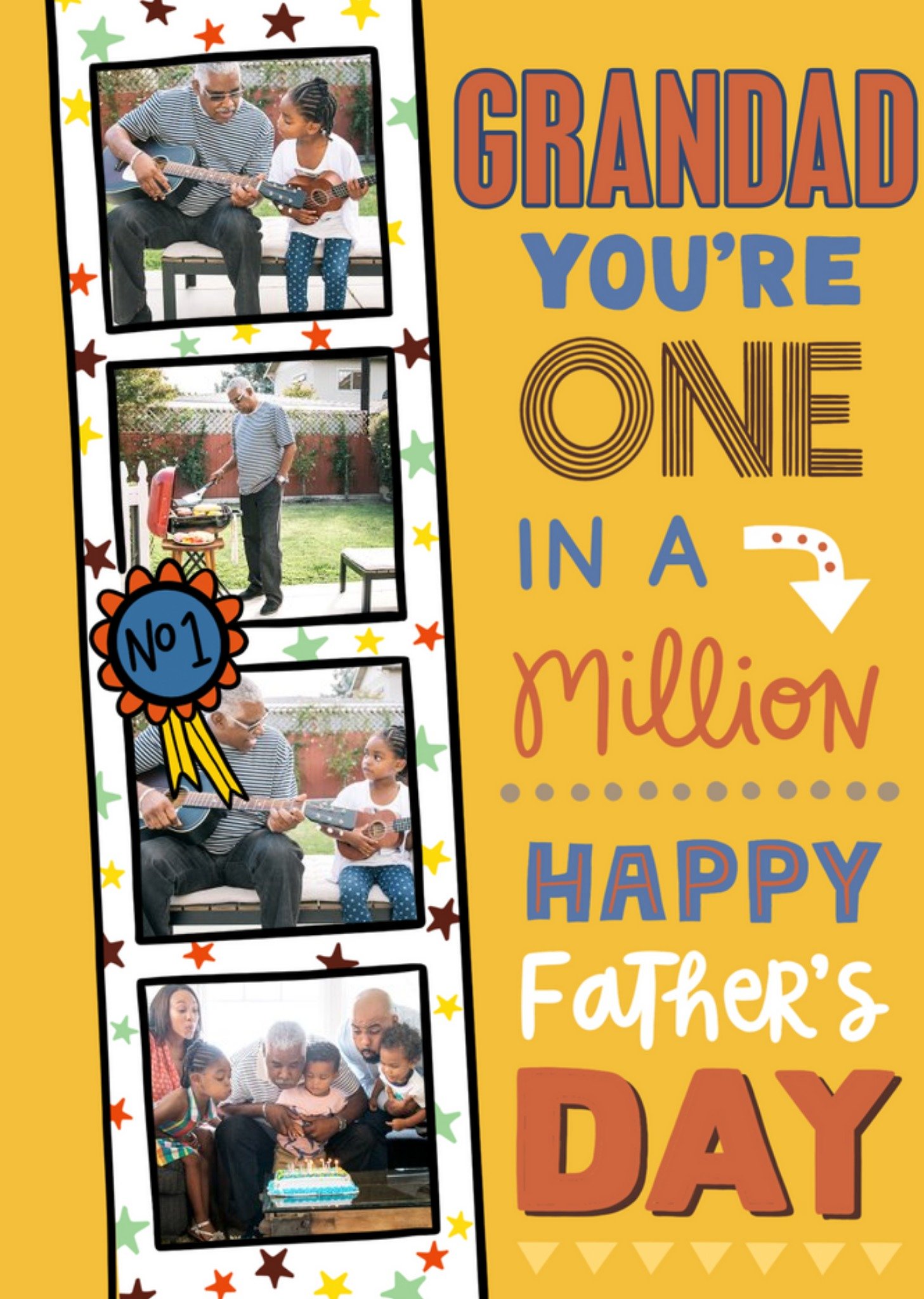 One In A Million Grandad Multi Photo Upload Fathers Day Card Ecard