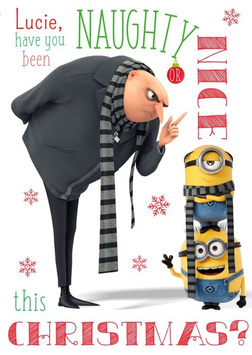 Despicable Me Have You Been Naughty Or Nice Personalised Christmas Card