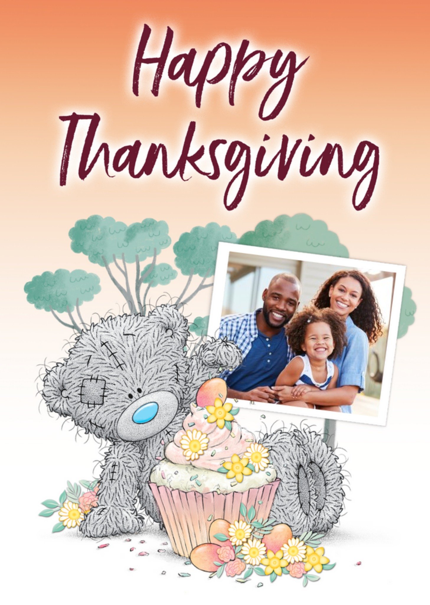 Me To You Tatty Teddy Happy Thanksgiving Photo Upload Card