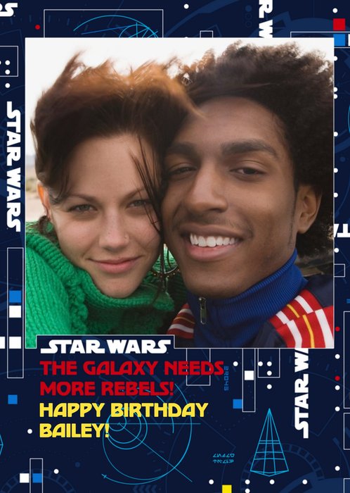 Star Wars Episode 9 The Rise of Skywalker Rebels personalised photo upload birthday card
