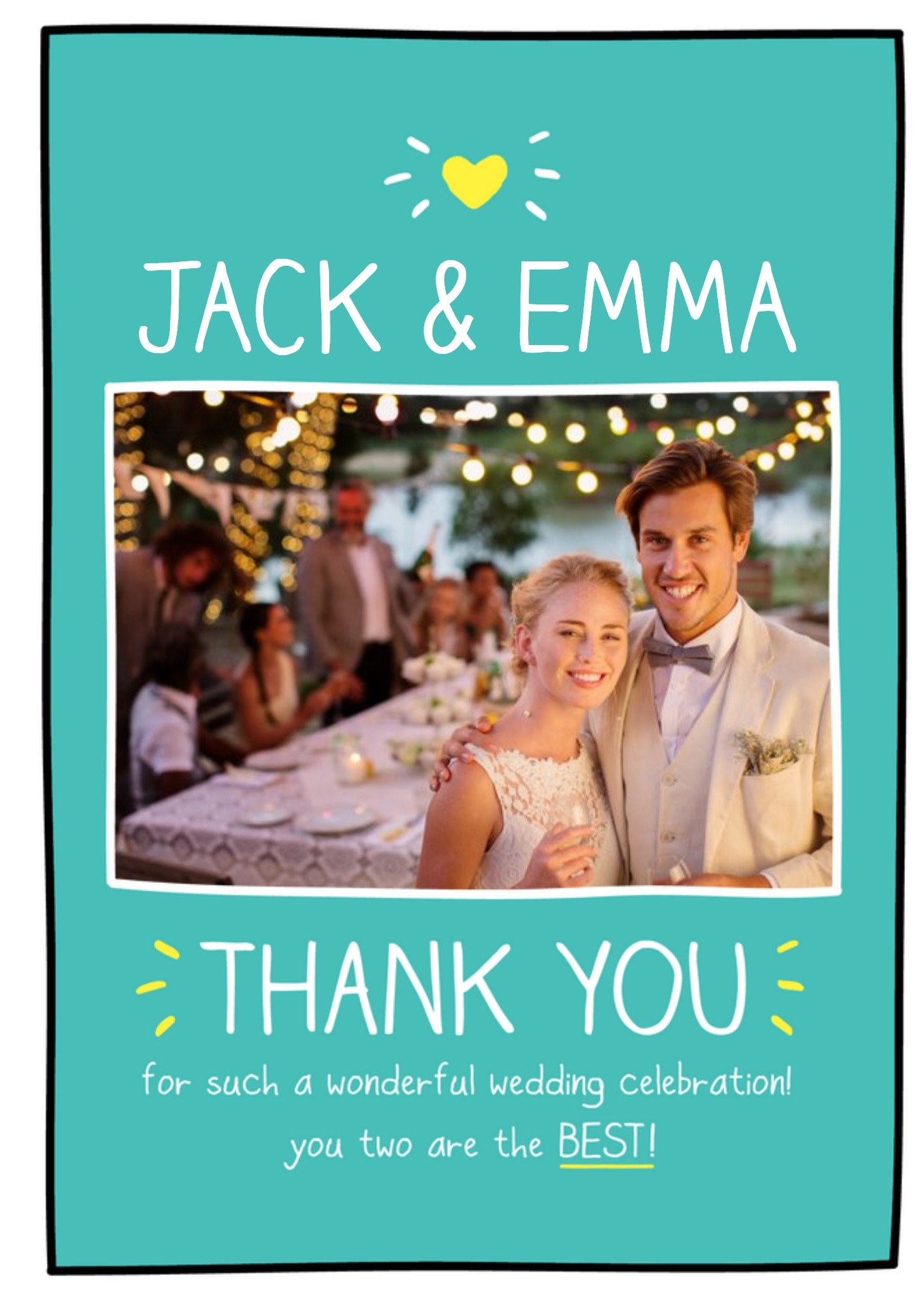 Happy Jackson Typographic Photo Upload Thank You For Such A Wonderful Wedding Celebration Card Ecard