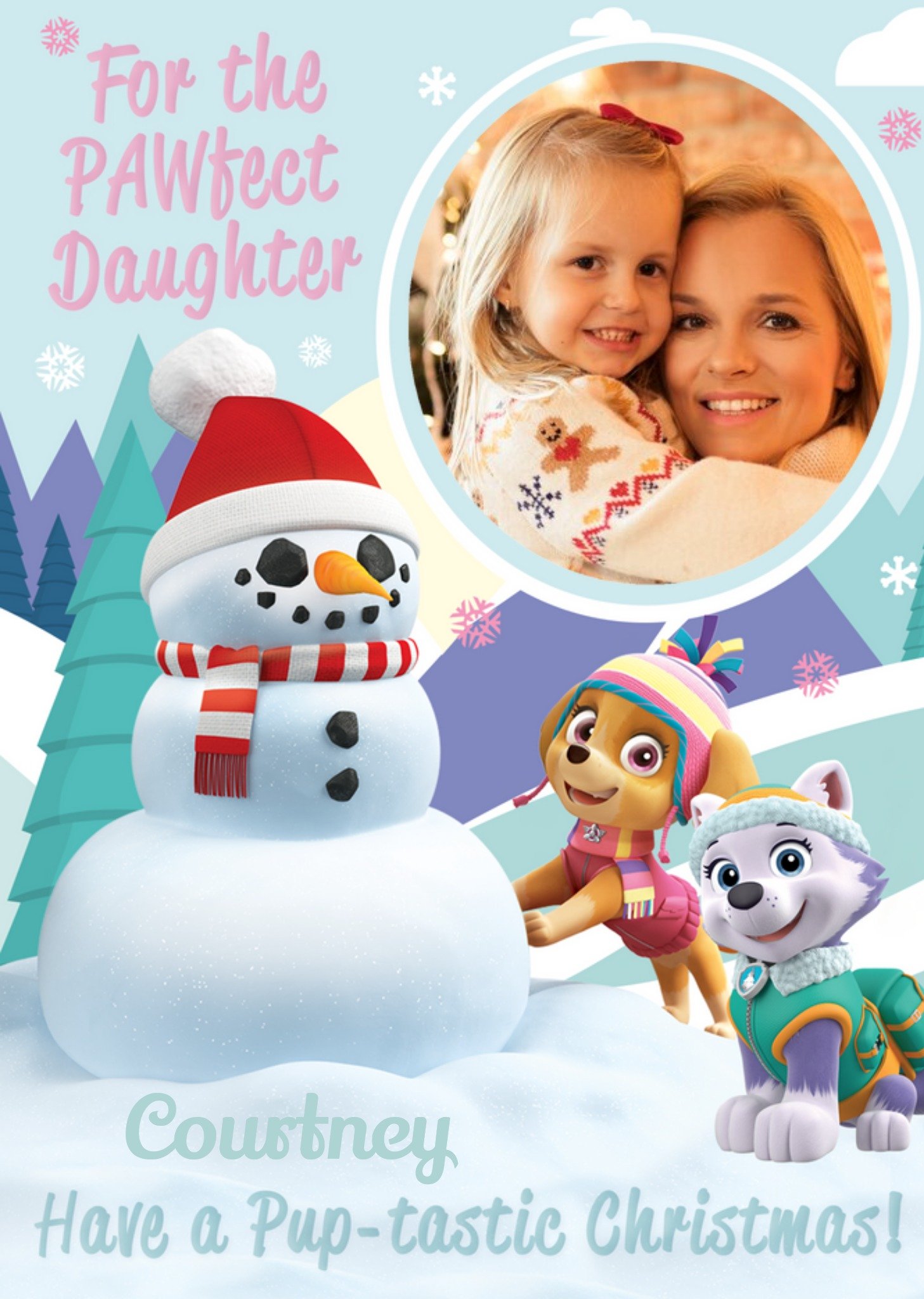 Paw Patrol Colour Me In Activity Photo Upload Girls Christmas Card Ecard