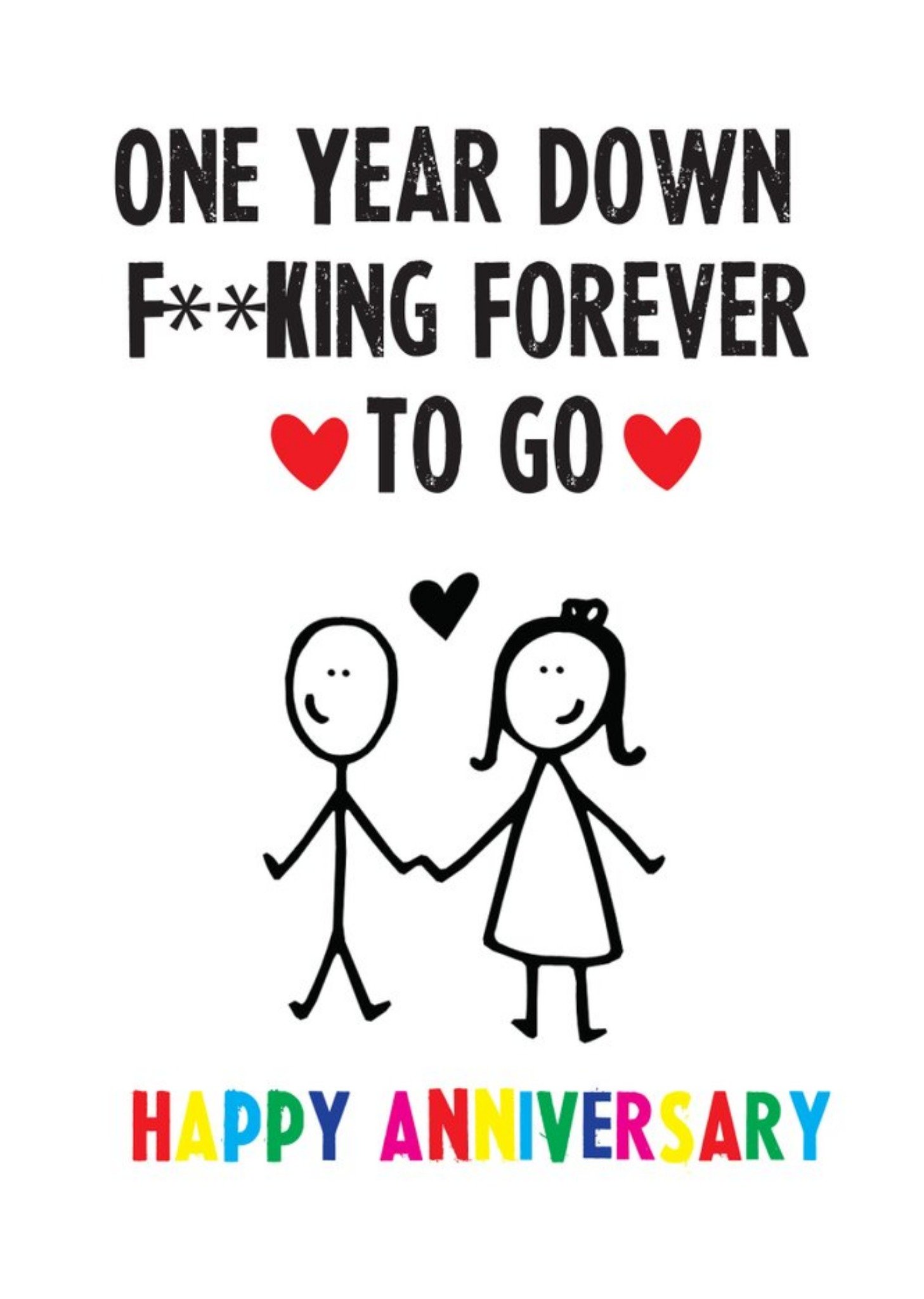 Moonpig Funny Cheeky Chops One Year Down Forever To Go Card Ecard