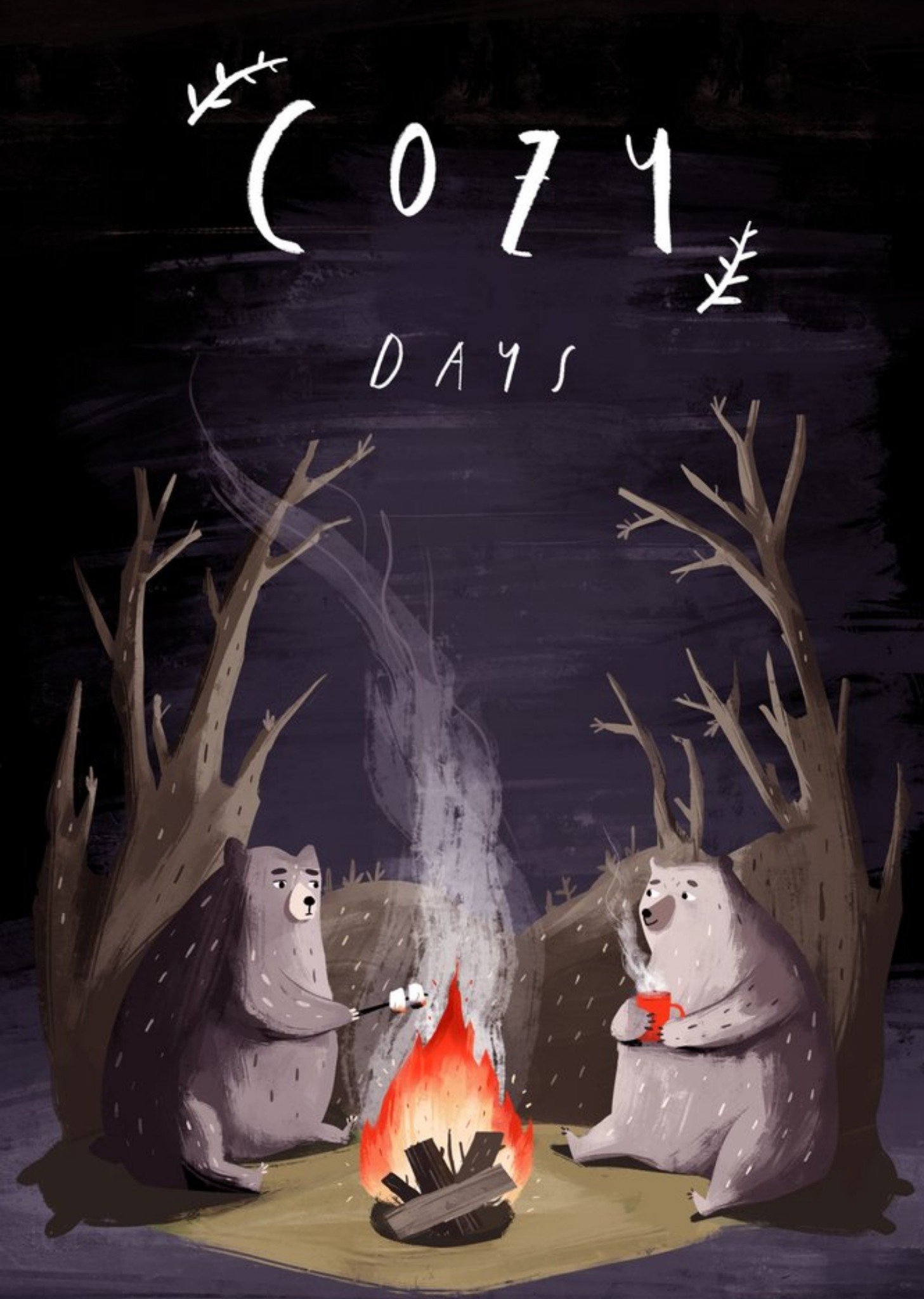 Moonpig Bears Around The Campfire Cozy Date Card, Large