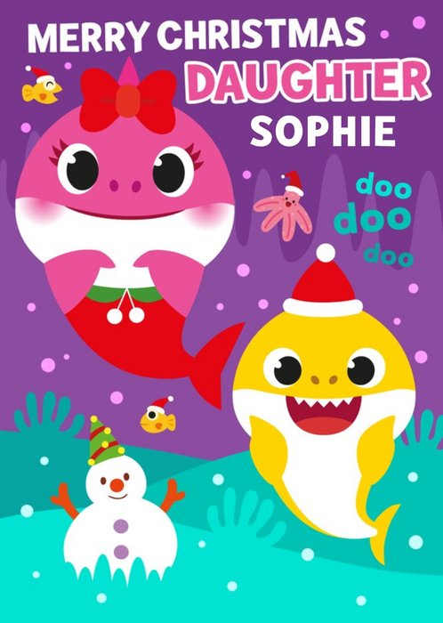 Baby Shark Daughter Christmas card