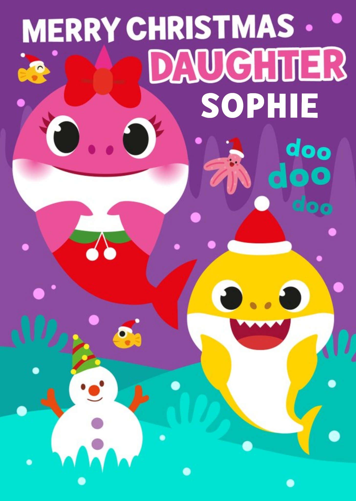 Baby Shark Daughter Christmas Card