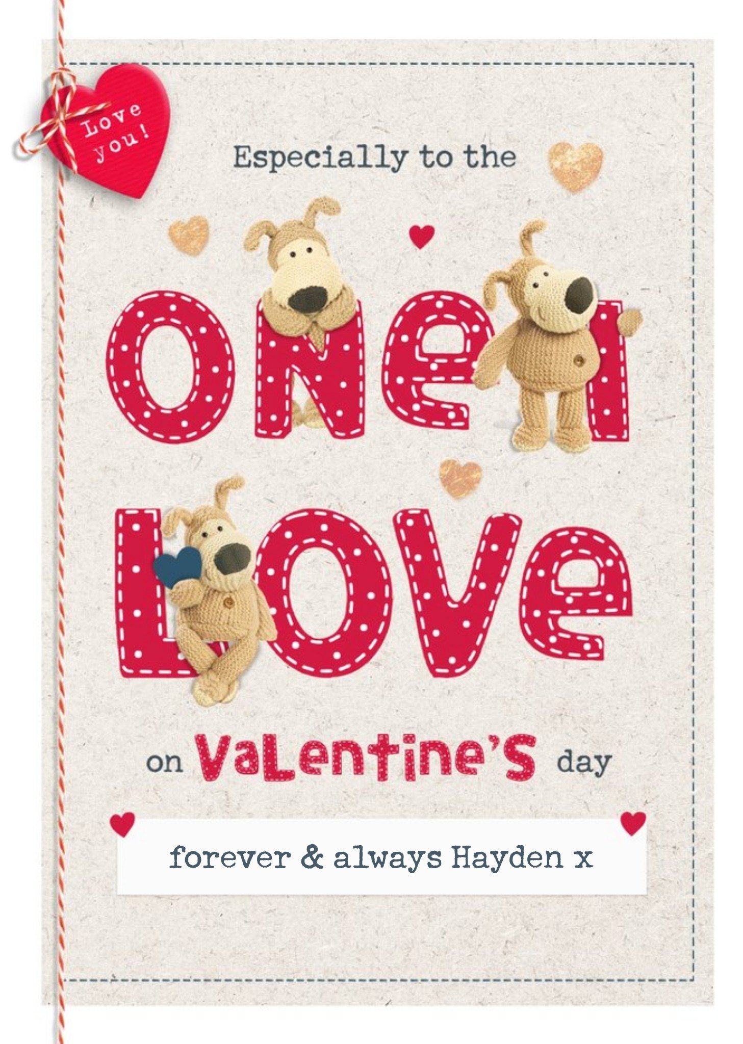 Boofle Sentimental Cute One I Love Valentine's Day Card Ecard