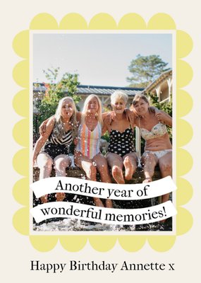 Another Year Of Wonderful Memories Photo Upload Birthday Card