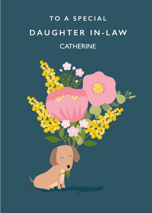 Klara Hawkins Cute Sausage Dog Special Daughter-in-law Birthday Card