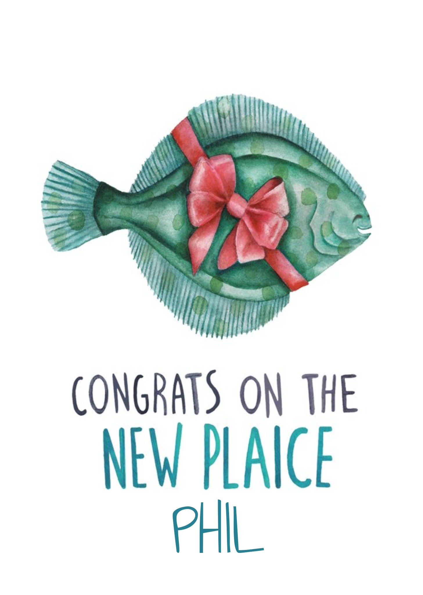 Funny Pun Fish Illustration New Home Card Ecard