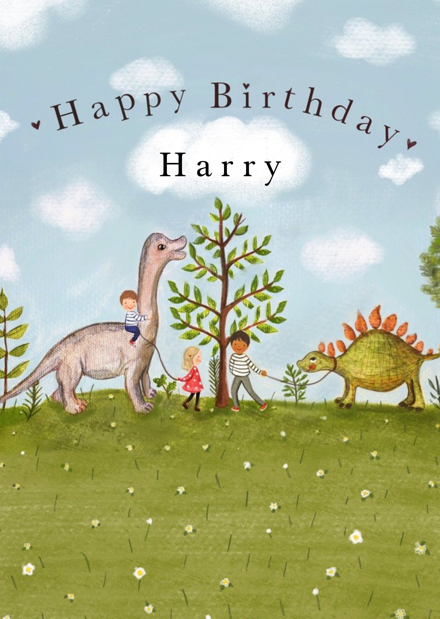 Moonpig Love Lucy Illustration Dinosaur Birthday Card Ecard