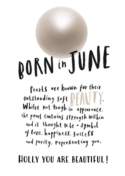 Born In June Personalised Birthday Card