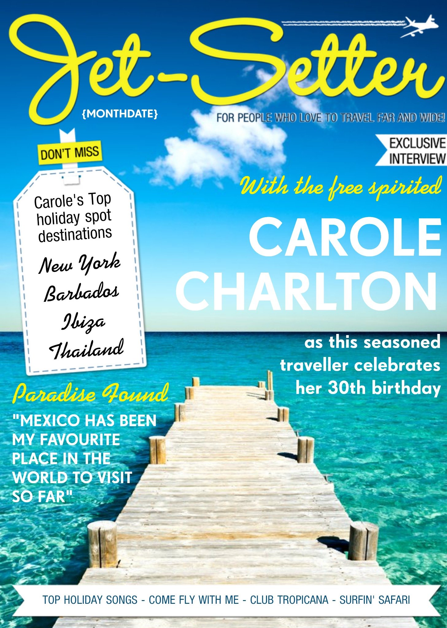 Jet-Setter Magazine Personalised Card Ecard