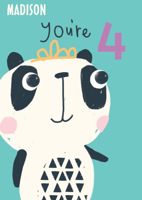 Cute illustrative Panda Birthday Card