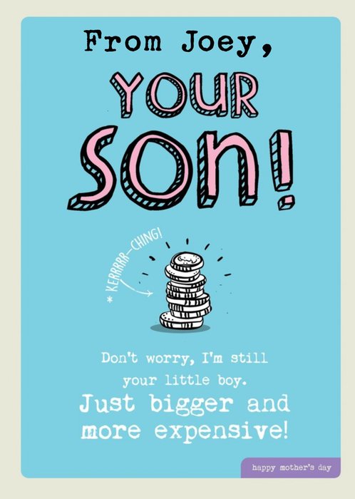 Im Still Your Little Boy Mothers Day Card