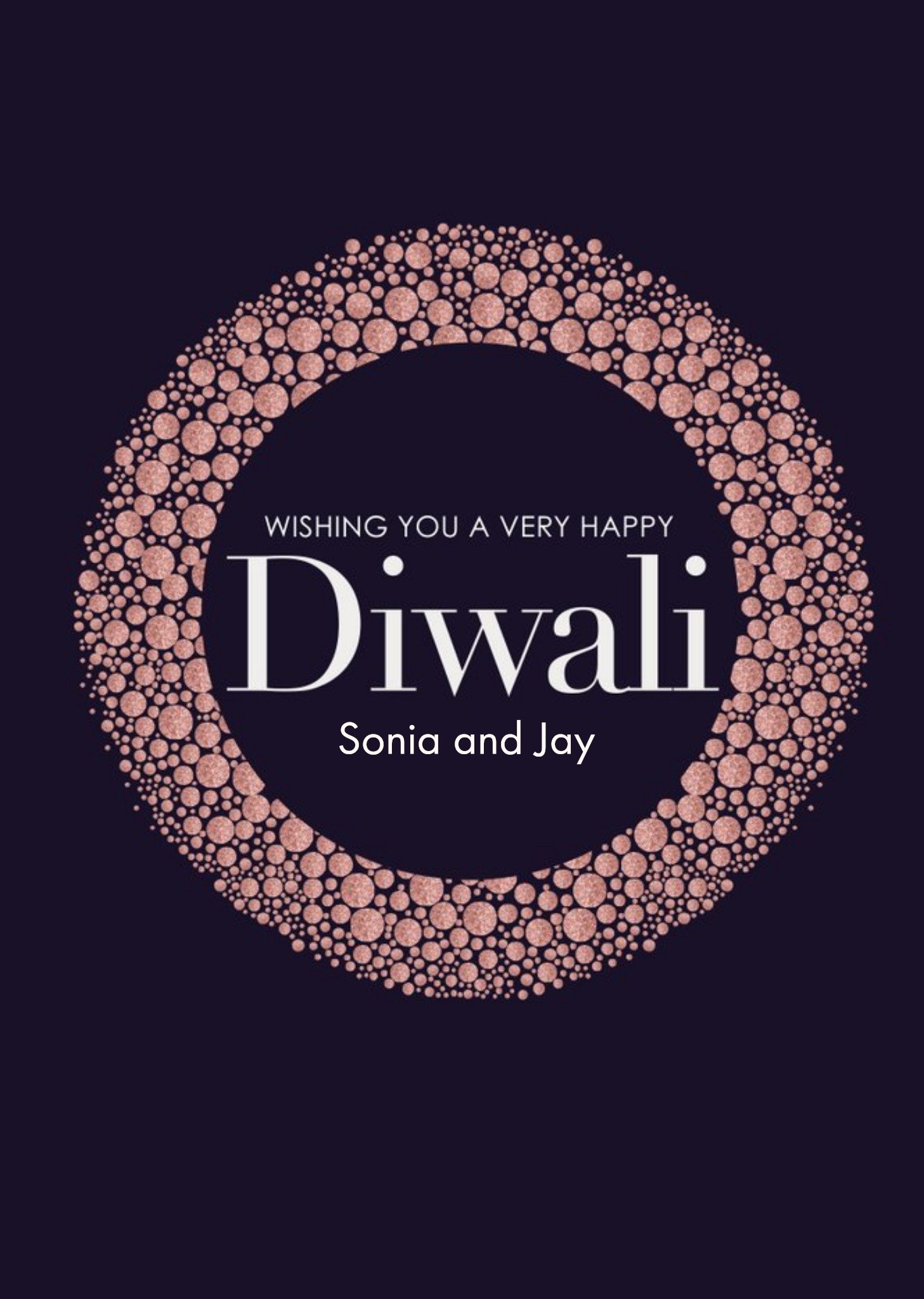 Eastern Print Studio Glitter Wreath Diwali Card, Large