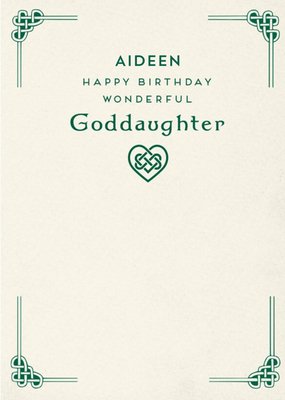 Pigment Irish Celtic Illustration Modern Goddaughter Birthday Card
