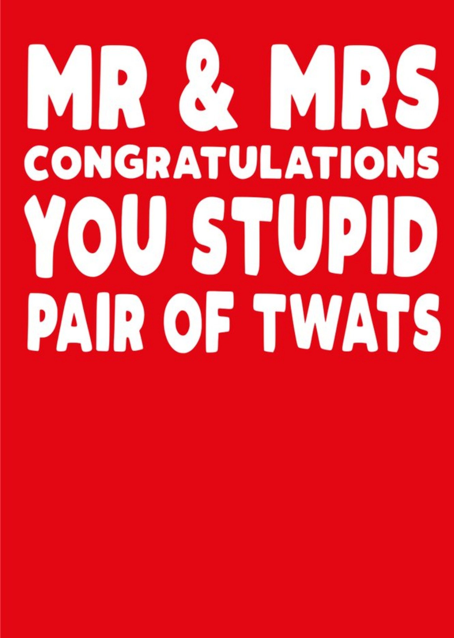 Filthy Sentiments Modern Rude Congratulations Pair Of Twats Wedding Card, Large